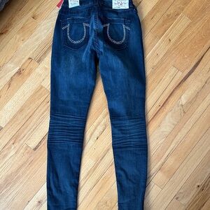 True Religion Dark Blue Skinny Jeans Womens sz 26 NWT Curvy Skinny